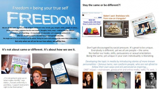 Dominika Mózová, Matúš Volný - práca Freedom = being your true self - Young Lions Slovakia 2015 / kategória PR
