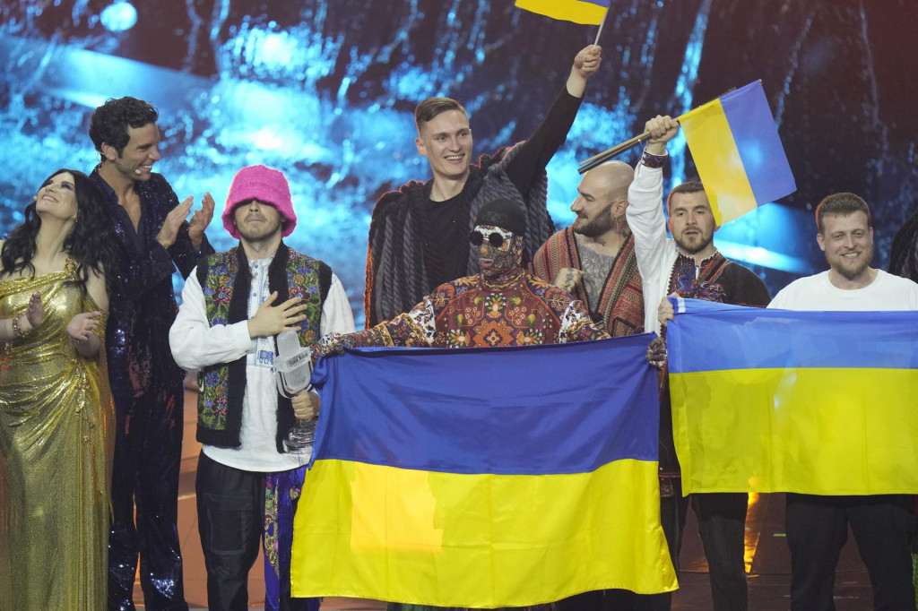 Ukrajinská hiphopová skupina Kalush Orchestra.