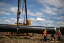 Práce na rozšírení plynovodou TurkStream v Bulharsku. FOTO: Reuters