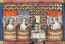 &lt;p&gt;Verejné kúpele na iluminácii z francúzskeho rukopisu zo 14. storočia.&lt;/p&gt;