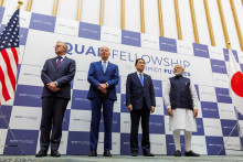 Austrálsky premiér Anthony Albanese, americký prezident Joe Biden, japonský premiér Fumio Kishida a indický premiér Narendra Modi v Tokiu, Japonsko, 24. mája 2022. FOTO: REUTERS