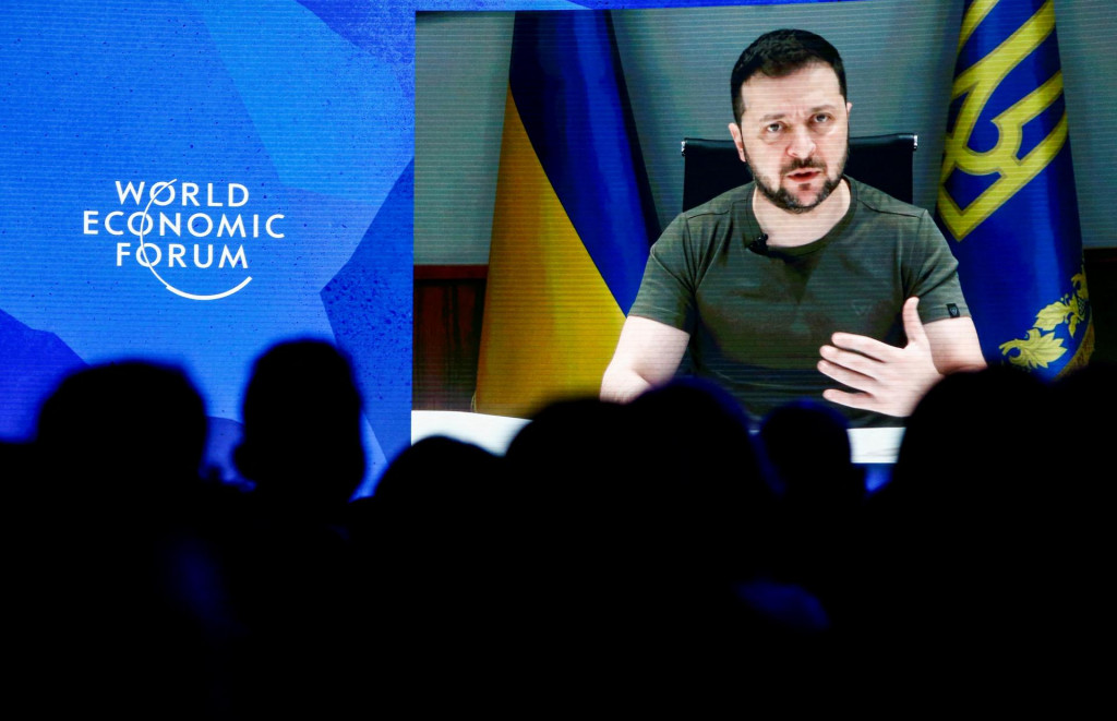 &lt;p&gt;Ukrajinský prezident Volodymyr Zelenskyj na Svetovom ekonomickom kongrese v Davose. FOTO: REUTERS&lt;/p&gt;