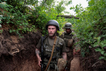 Ukrajinský vojak v Donecku.