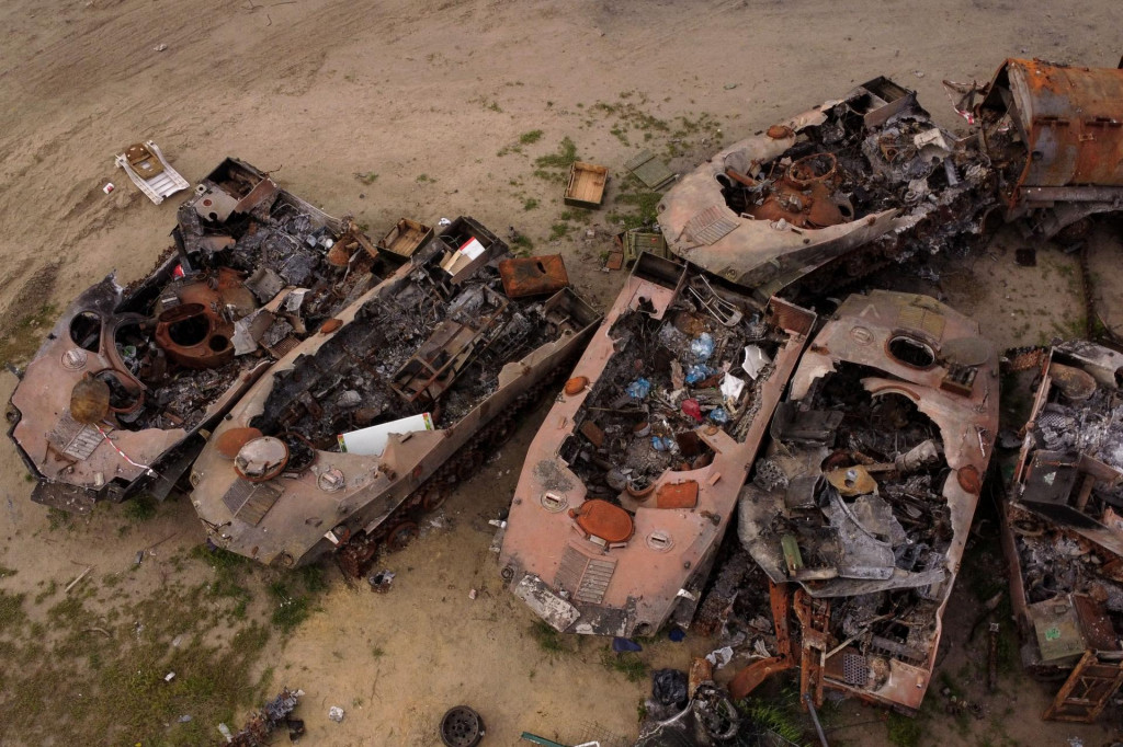 Zničené ruské tanky. FOTO: Reuters