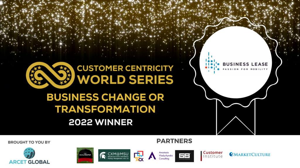 Spoločnosť Business Lease Slovakia získala najprestížnejšie svetové ocenenie v prístupe k zákazníkom Customer Centricity World Series Awards 2022.