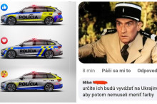 Máme nový virál. Slováci vidia v novom dizajne policajných áut ukrajinskú propagandu.