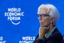 Prezidentka ECB Christine Lagardová na Svetovom obchodnom fóre v Davose. FOTO: Reuters