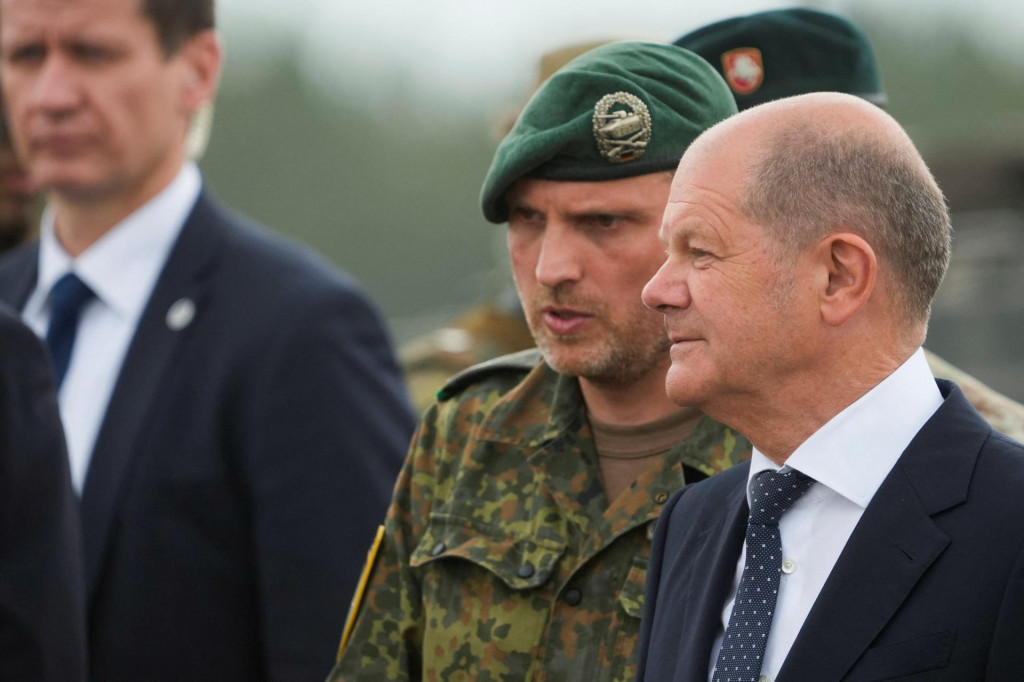 Nemeck&yacute; kancel&aacute;r Olaf Scholz, 7. j&uacute;na 2022. FOTO: REUTERS/Ints Kalnins
