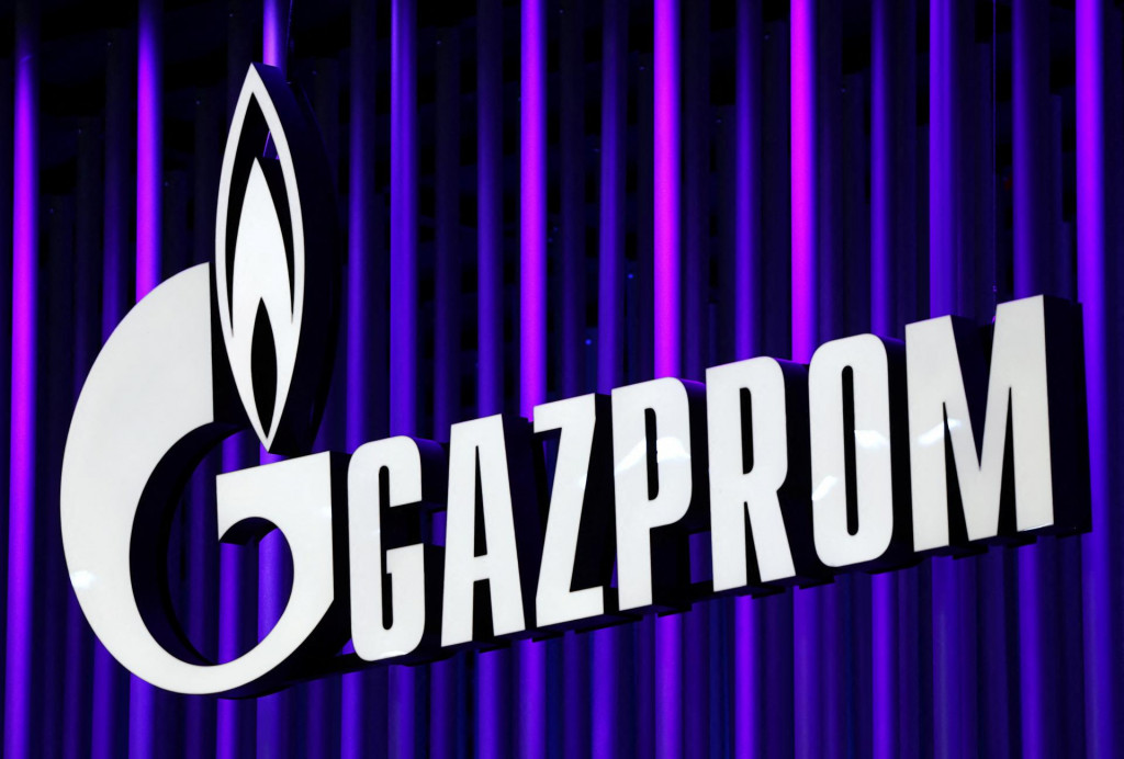 Logo spoločnosti Gazprom. FOTO: REUTERS