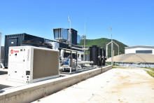 Biometánová stanica v Jelšave v okrese Revúca, ktorá ako prvá na Slovensku začala s výrobou biometánu a jeho vtláčaním do distribučnej siete spoločnosti SPP-distribúcia. FOTO: TASR/L. Mužla