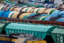 Nákladné vagóny po litovskom zákaze tranzitu tovaru cez ruskú exklávu Kaliningrad pri Baltskom mori. FOTO: Reuters