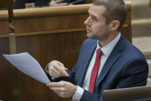 Poslanec parlamentu Martin Klus (SaS) počas schôdze NR SR. FOTO: TASR/Martin Baumann
