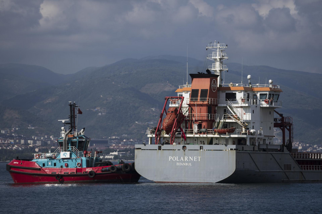 Nákladná loď Polarnet priplávala do prístavného mesta Derince v Izmitskom zálive na severozápade Turecka v pondelok 8. augusta 2022. FOTO: TASR/AP