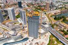 Obytná veža Eurovea Tower bude mať 389 bytových jednotiek. FOTO: JTRE