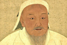 Džingischán na portréte z albumu zobrazujúcom jüanských cisárov, ktorý je uložený v Národnom palácovom múzeu v Taipei.