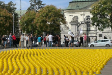 Protest na podporu hlinikárne Slovalco. FOTO: HH/Akos Cséplö