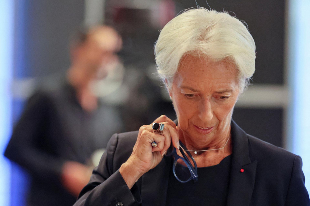 Prezidentka ECB Christine Lagardová po júlovom zasadnutí, keď banka prvýkrát za posledných 11 rokov zvýšila úrokové sadzby v eurozóne.  FOTO: Reuters