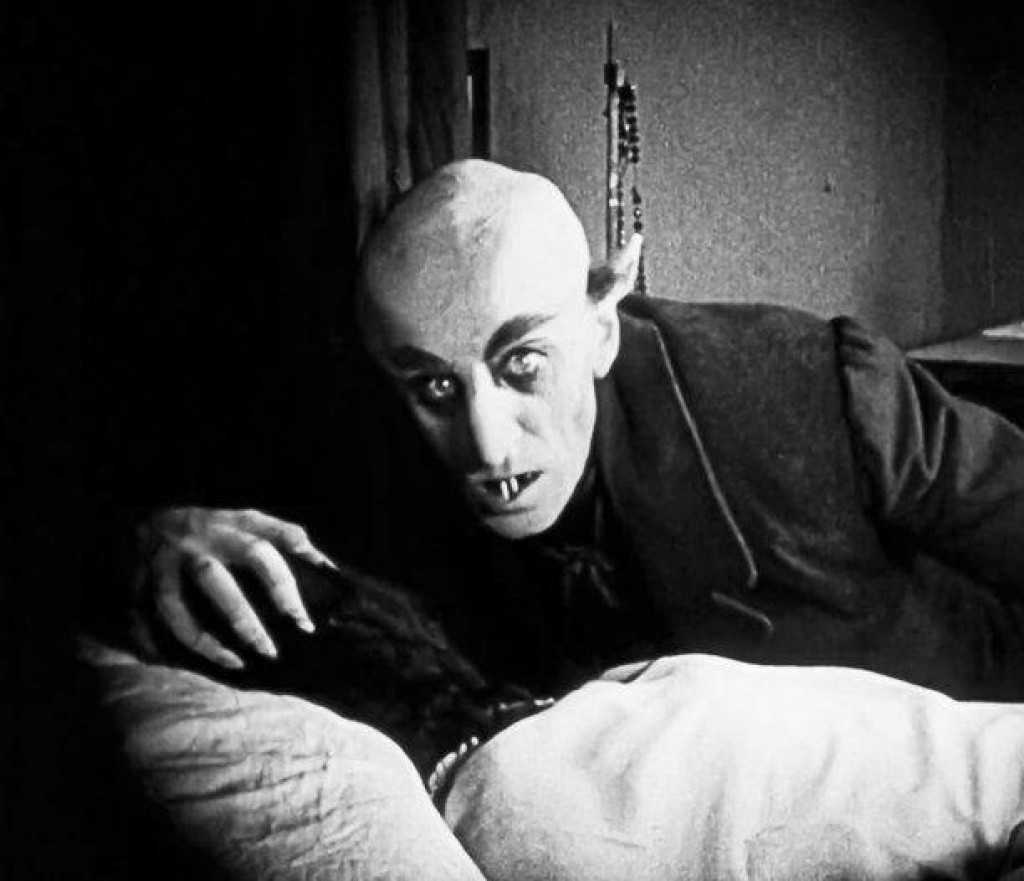 Max Schreck v roli upíra Nosferatu.