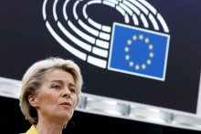 Predsedníčka Európskej komisie Ursula von der Leyenová sa vo svojej správe o stave Únie sústredila na kľúčový problém: agresiu za hranicami Únie. FOTO: Reuters