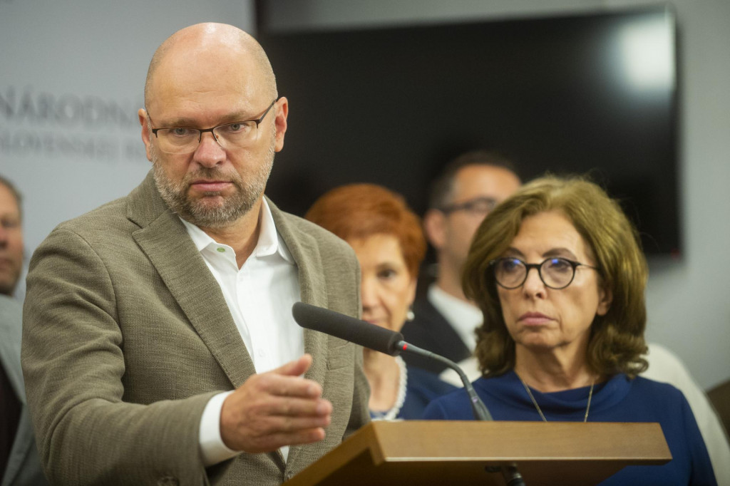 Na sn&iacute;mke poslanci NRSR zľava Richard Sul&iacute;k a Anna Zemanov&aacute;. FOTO: TASR/J. Kotian