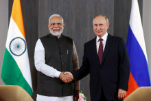 Ruský prezident Vladimir Putin and indický premiér Narendra Modi. FOTO: Sputnik/Reuters