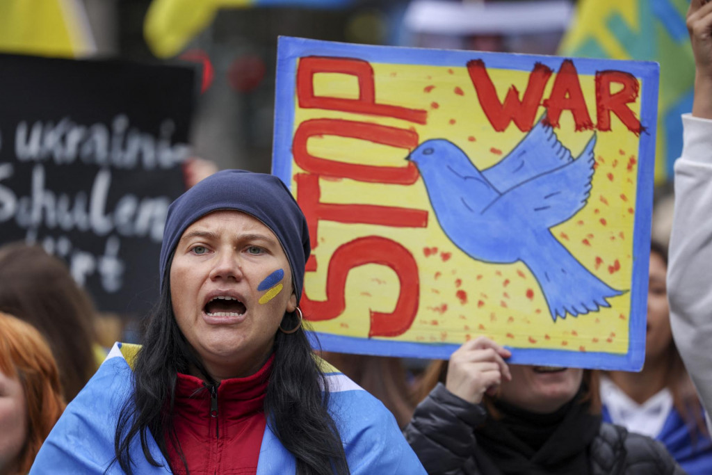 Ilustračná fotografia z proukrajinského protestu v Nemecku. FOTO: REUTERS
