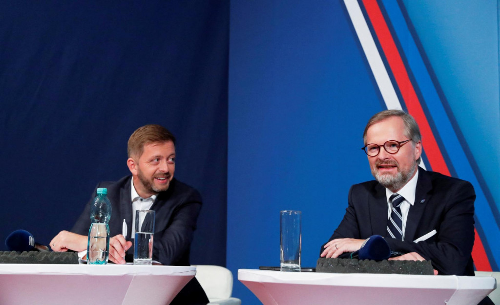 Český minister vnútra Vít Rakušan premiér Petr Fiala. FOTO: Reuters