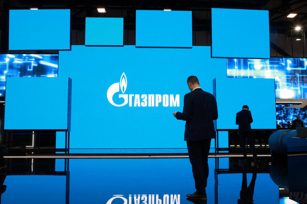 Logo spoločnosti Gazprom. FOTO: Reuters