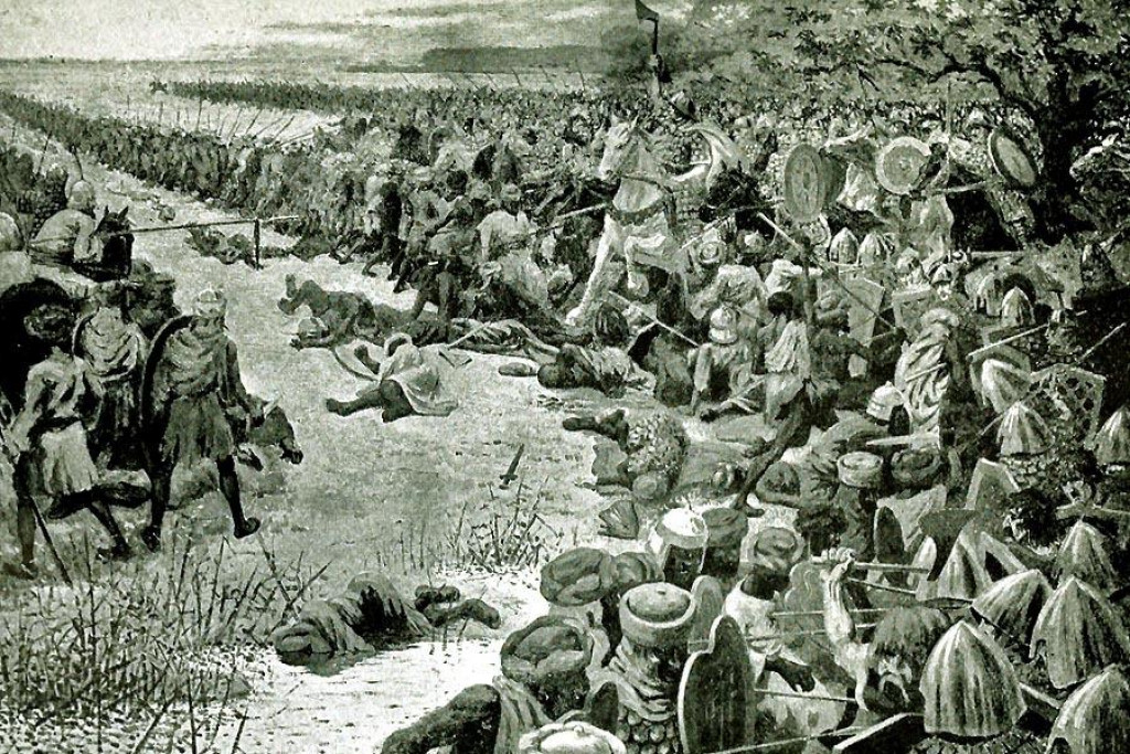 Bitka o Tours na knižnej ilustrácii zo začiatku 20. storočia.