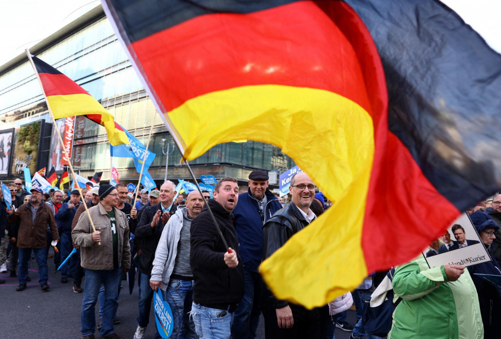 Fotografia z protestov v Nemecku.FOTO: REUTERS