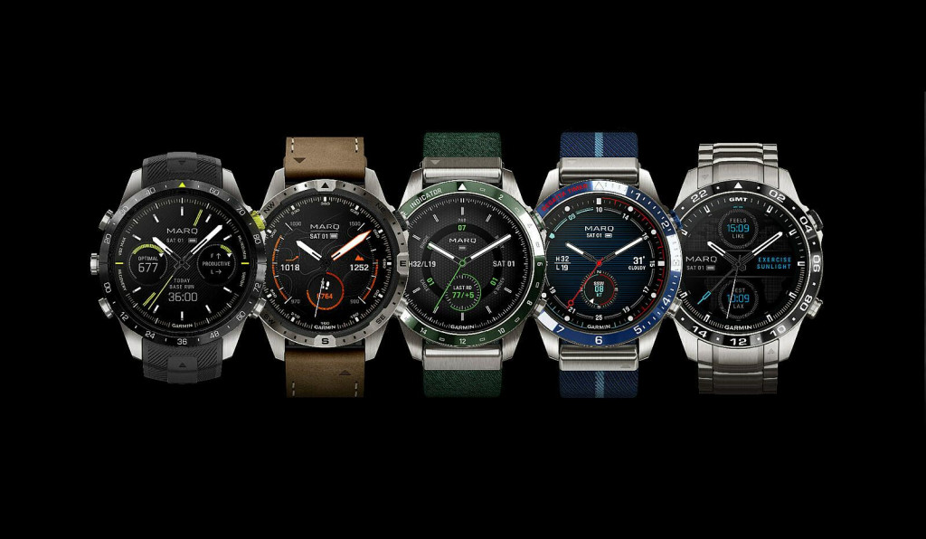 Séria smart hodiniek Garmin Marq prichádza v 2. generácii. Obsahuje modely Adventurer, Aviator, Athlete, Golfer a Captain, pričom každý z nich obsahuje nejakú unikátnu funkciu. FOTO: Garmin