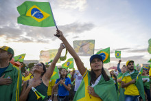 Podporovatelia brazílskeho prezidenta Jaira Bolsonara. FOTO: TASR/AP