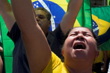 Stúpenci brazílskeho prezidenta Jaira Bolsonara. FOTO: Reuters