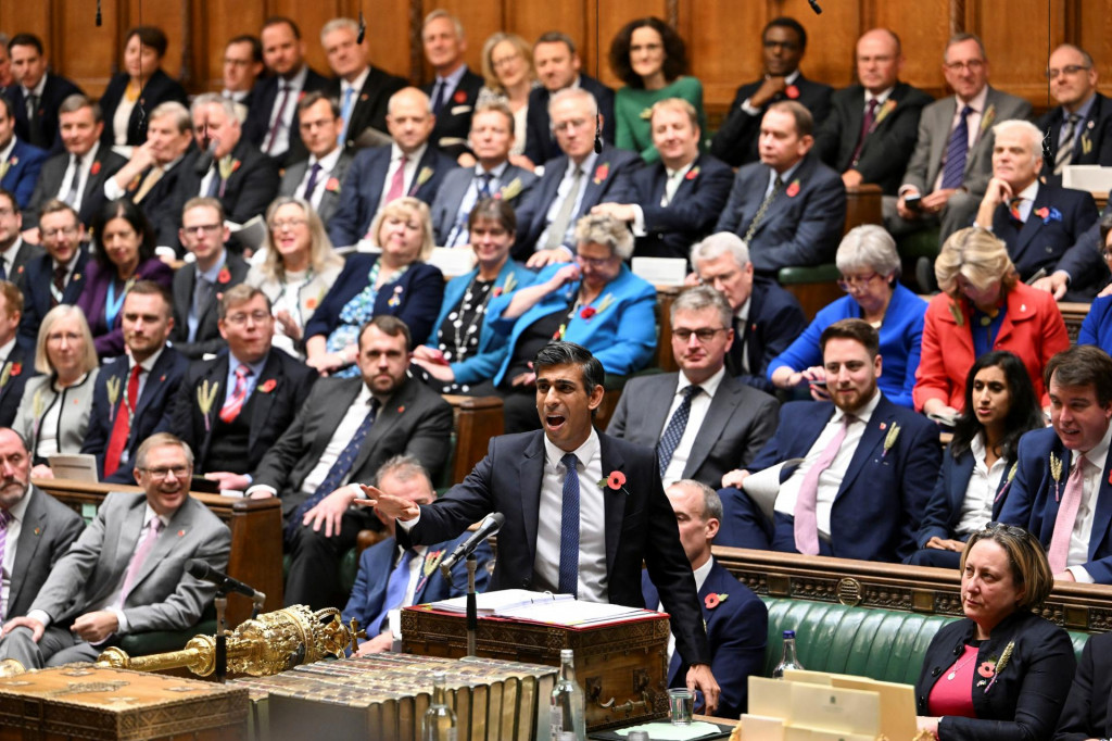 Britský premiér Rishi Sunak. FOTO: Reuters/UK Parliament/Jessica Taylor