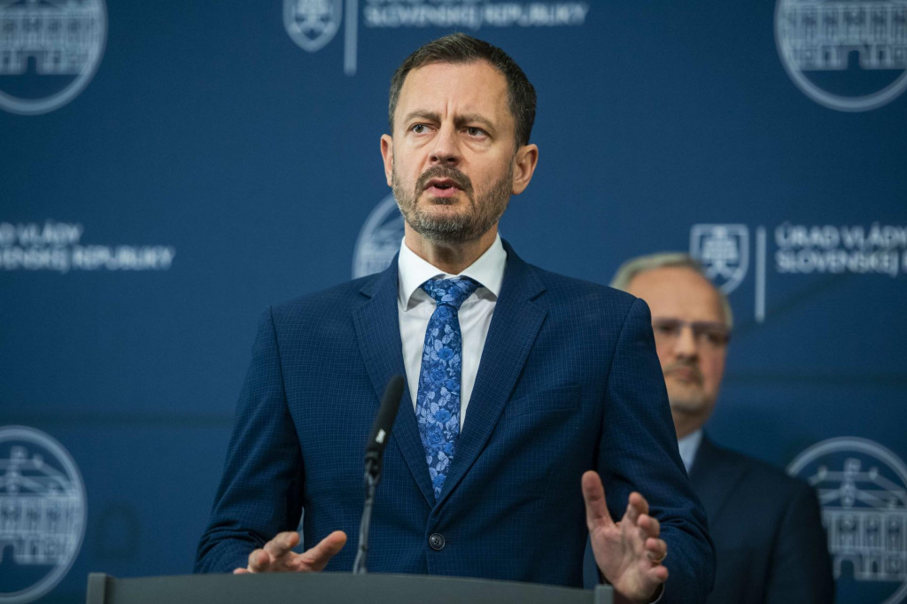 Predseda vl&aacute;dy Eduard Heger. FOTO: TASR/Jaroslav Nov&aacute;k