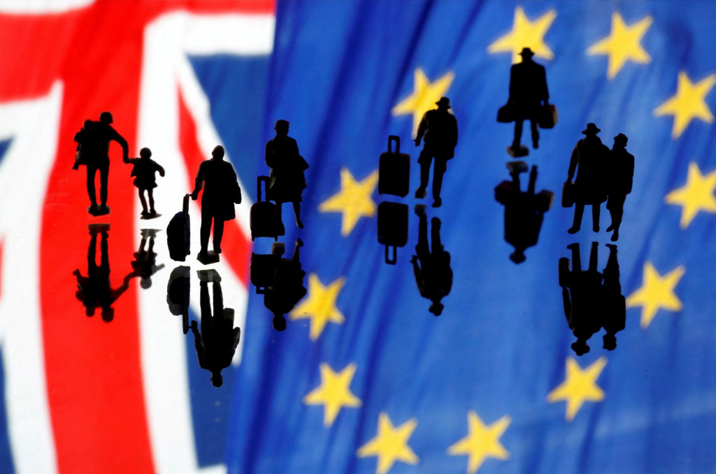 Brexitom sa skončil voľný pohyb osôb medzi Britániou a EÚ, ale tiež medzi Britániou a Islandom, Lichtenštajnskom, Nórskom a Švajčiarskom. FOTO: REUTERS