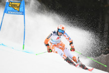 Petra Vlhová v prvom kole obrovského slalomu žien Svetového pohára v alpskom lyžovaní v rakúskom Semmeringu. FOTO: TASR/Martin Baumann