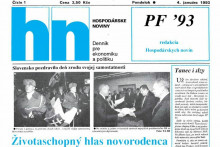Titulná strana prvých Hospodárskych novín. FOTO: archív