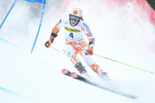 Slovenská lyžiarka Petra Vlhová v 1. kole v obrovskom slalome žien Svetového pohára v alpskom lyžovaní v slovinskej Kranjskej Gore. FOTO: TASR/Martin Baumann