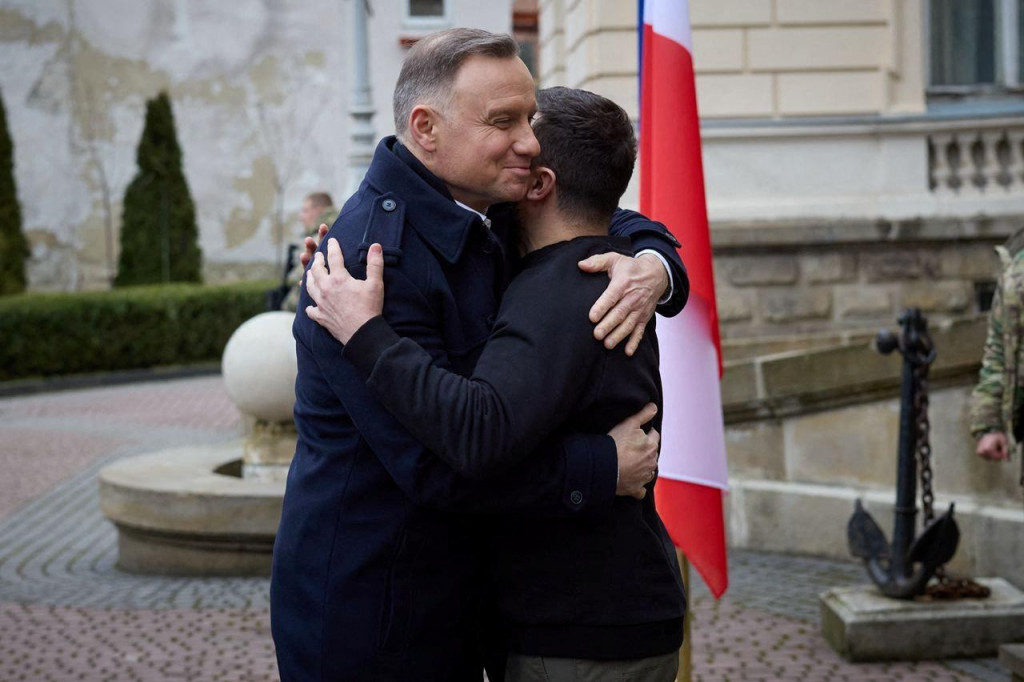 Andrzej Duda a Volodymyr Zelenskyj počas dnešného stretnutia. FOTO: REUTERS