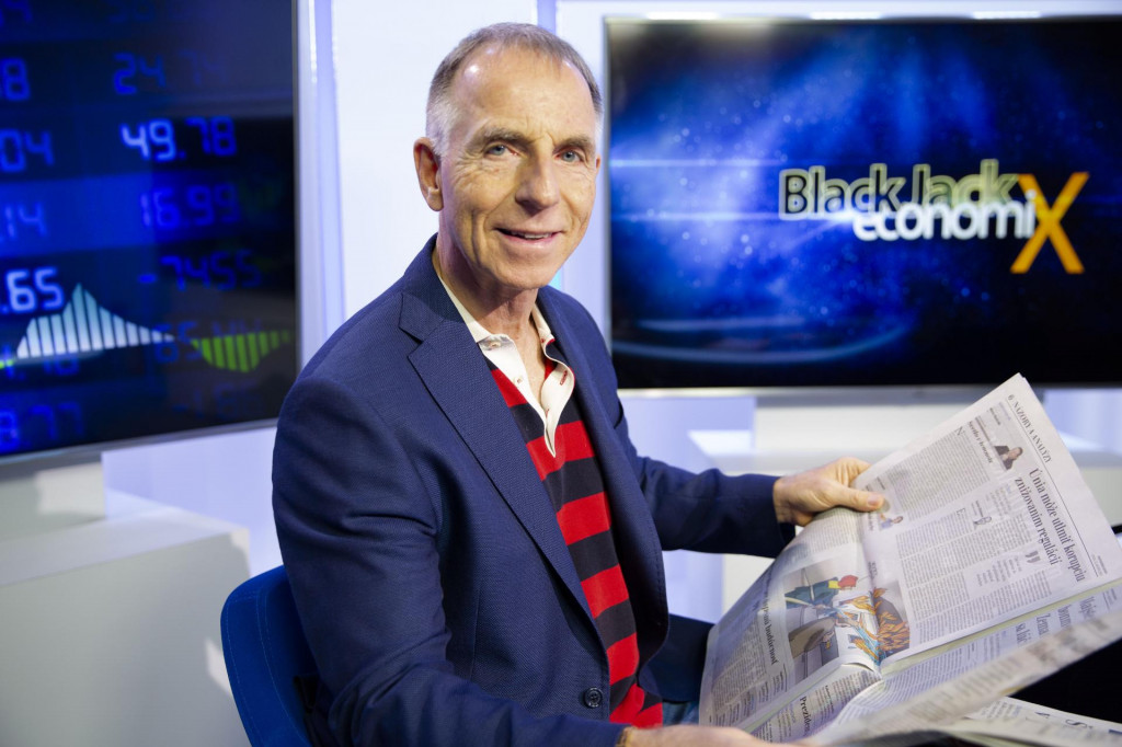 Nemeck&yacute; historik a sociol&oacute;g Rainer Zitelmann v &scaron;t&uacute;diu HNtelev&iacute;zie pred nat&aacute;čan&iacute;m rel&aacute;cie BlackJackonomix. FOTO: HN/Marek Daňo