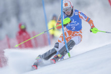 Na snímke slovenská lyžiarka Petra Vlhová v 1. kole slalomu žien Svetového pohára v alpskom lyžovaní v českom Špindlerovom Mlyne v nedeľu 29. januára 2023. FOTO: TASR/Martin Baumann