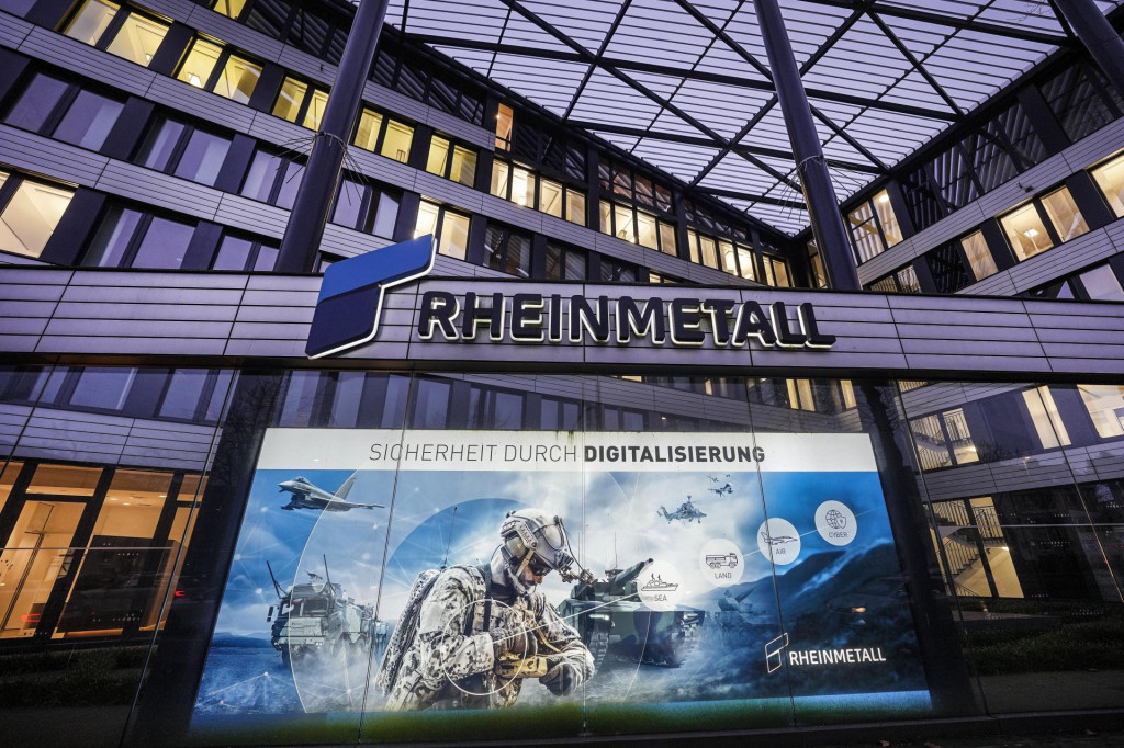 Na snímke sídlo nemeckej zbrojárskej spoločnosti Rheinmetall v Düsseldorfe v pondelok 23. januára 2023. FOTO: TASR/AP
