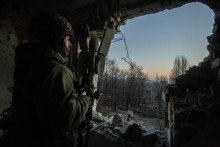 Ukrajinskí obranca Bachmutu. FOTO: Reuters
