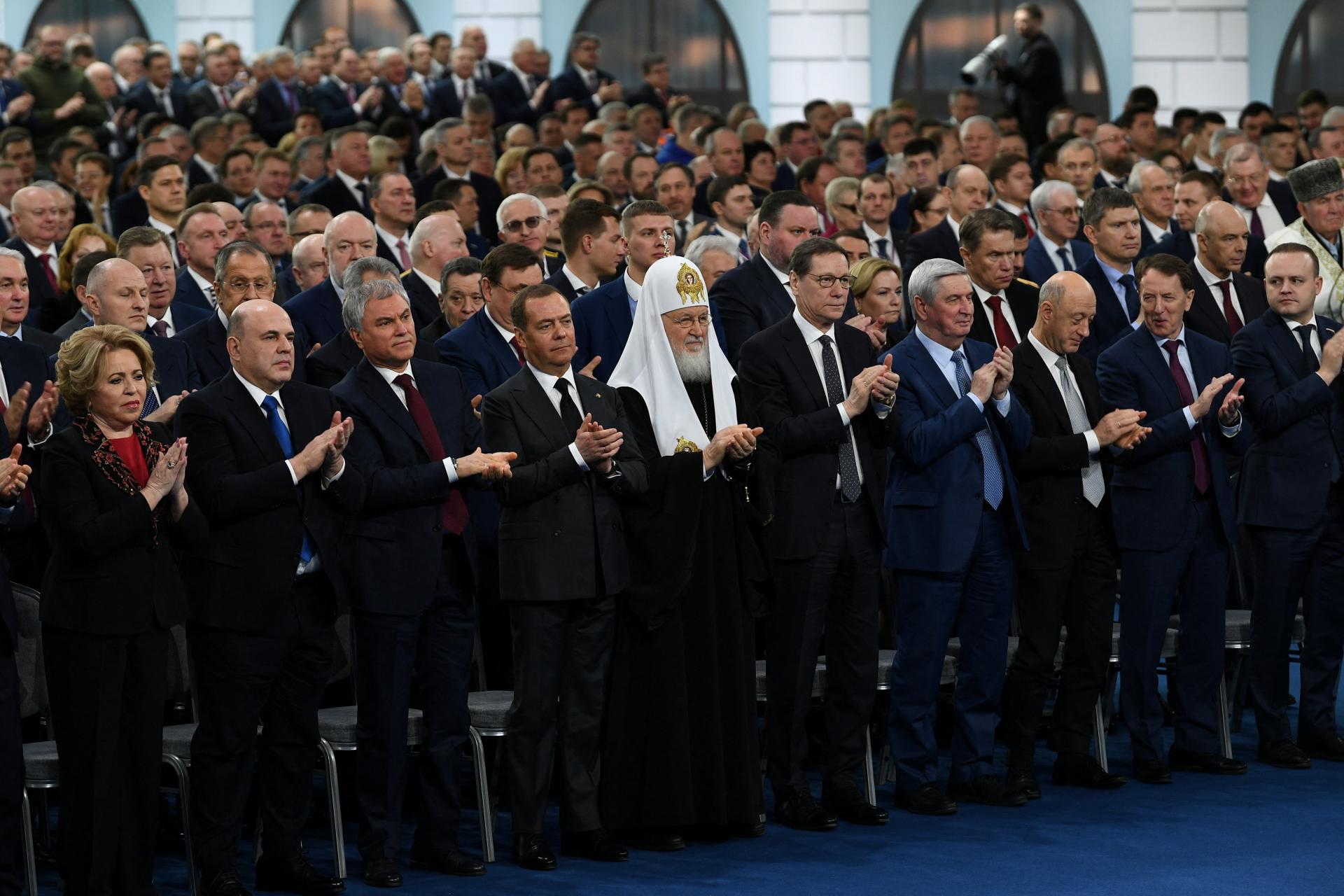 Na Putinovom prejave sa neukázalo viacero predstaviteľov, vrátane Gerasimova a Prigožina​