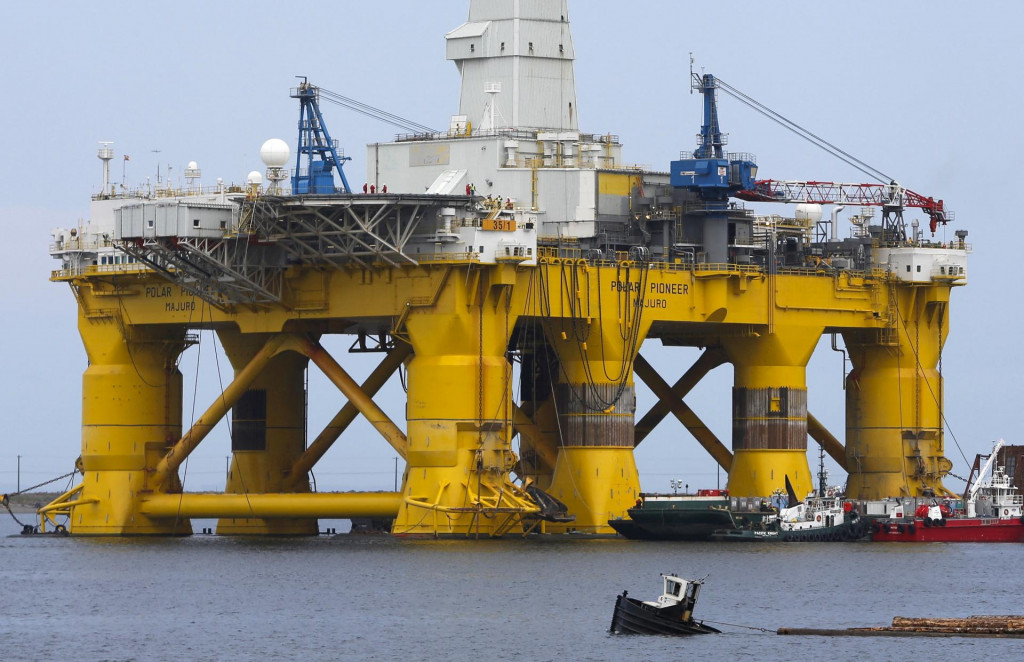 Vrtná súprava Polar Pioneer spoločnosti Shell Oil Company v Port Angeles, Washington. FOTO: Reuters