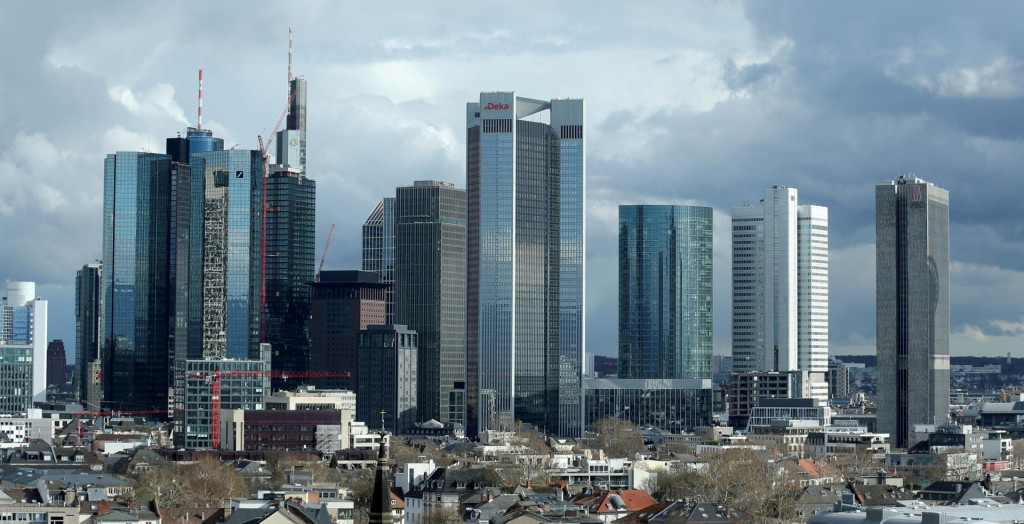 Finančná štvrť Frankfurtu. FOTO: Reuters