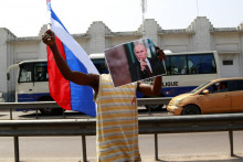 Demonštrant v Kongu. FOTO: Reuters