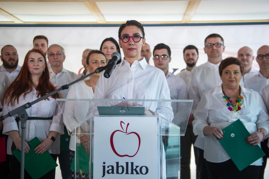 Lucia Ďuri&scaron; Nicholsonov&aacute; počas tlačovej konferencie v Bratislave v stredu 8. marca 2023. FOTO: TASR/Jakub Kotian