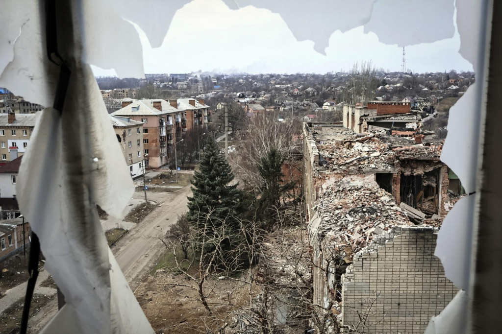 Pohľad na mesto Bachmut v Doneckej oblasti na východe Ukrajiny. FOTO: TASR/AP